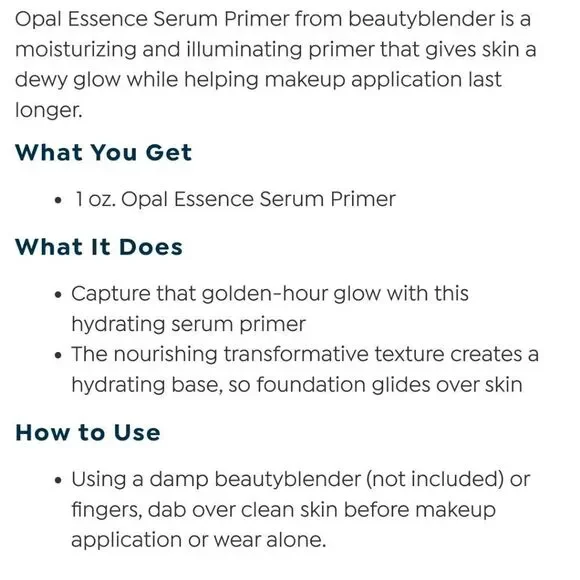 Beauty Blender Opal Essence Serum Primer